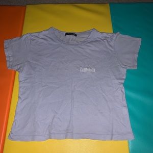 brandy melville baby blue california shirt